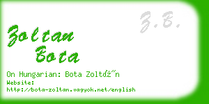 zoltan bota business card